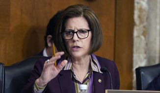 Sen. Catherine Cortez Masto, D-Nev., speaks during a Senate Energy and Natural Resources hearing on May 5, 2022, in Washington. (AP Photo/Mariam Zuhaib, File)