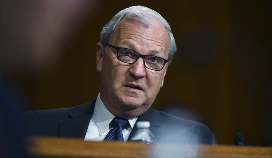 Sen Kevin Cramer, R-ND, speaks during a Senate Environment and Public Works Committee oversight hearing, May 20, 2020 on Capitol Hill in Washington. (Kevin Dietsch/Pool via AP, File)
