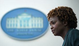 White House press secretary Karine Jean-Pierre speaks during the daily briefing at the White House in Washington, Thursday, June 23, 2022. (AP Photo/Susan Walsh)