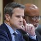 Rep. Adam Kinzinger, R-Ill., left, and Chairman Bennie Thompson, D-Miss., listen as the House select committee investigating the Jan. 6 attack on the U.S. Capitol continues to reveal its findings of a year-long investigation, at the Capitol in Washington, Thursday, June 23, 2022. (AP Photo/J. Scott Applewhite)