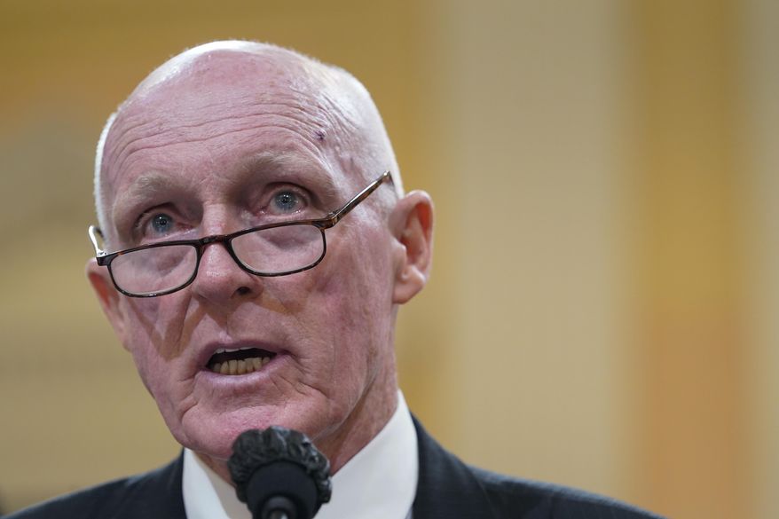 Rusty Bowers, Arizona state House Speaker, testifies as the House select committee investigating the Jan. 6 attack on the U.S. Capitol continues to reveal its findings of a year-long investigation, at the Capitol in Washington, Tuesday, June 21, 2022. (AP Photo/Jacquelyn Martin)