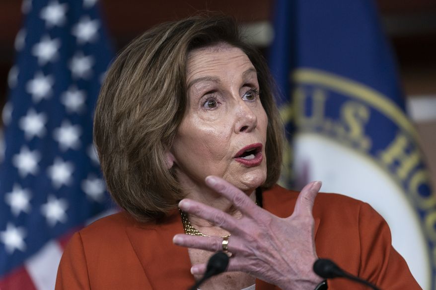 Speaker of the House Nancy Pelosi, D-Calif., reacts to the Supreme Court decision overturning Roe v. Wade, at the Capitol in Washington, Friday, June 24, 2022. (AP Photo/J. Scott Applewhite)