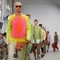 A model wears a creation as part of the Paul Smith men&#39;s Spring Summer 2023 collection presented in Paris, France, Friday, June 24, 2022. (AP Photo/Michel Euler)
