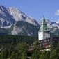 A view of the secluded Schloss Elmau luxury hotel in Elmau, Germany, Sunday, June 26, 2022, where President Joe Biden and the other leaders of the Group of Seven, G-7, leading economic powers will attend their annual summit. (AP Photo/Susan Walsh)