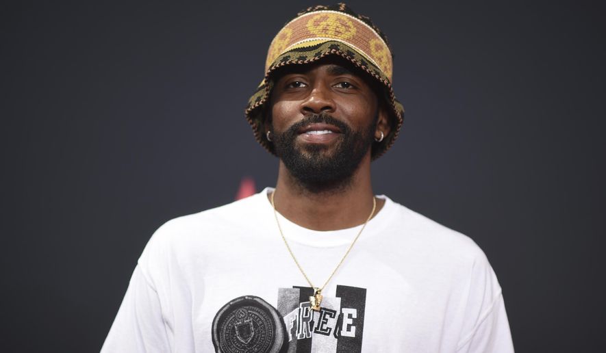 Kyrie Irving arrives at the BET Awards on Sunday, June 26, 2022, at the Microsoft Theater in Los Angeles. (Photo by Richard Shotwell/Invision/AP)