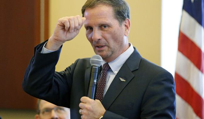Utah Republican Rep. Chris Stewart speaks before the House Republican Caucus at the Utah State Capitol on Jan. 23, 2018, in Salt Lake City. All four members of the U.S. House from Utah are facing Republican primary challengers Tuesday, June 28, 2022. First-term Congressman Blake Moore is facing two challengers in District 1 and Stewart, John Curtis and Burgess Owens are each facing one. (AP Photo/Rick Bowmer, File)