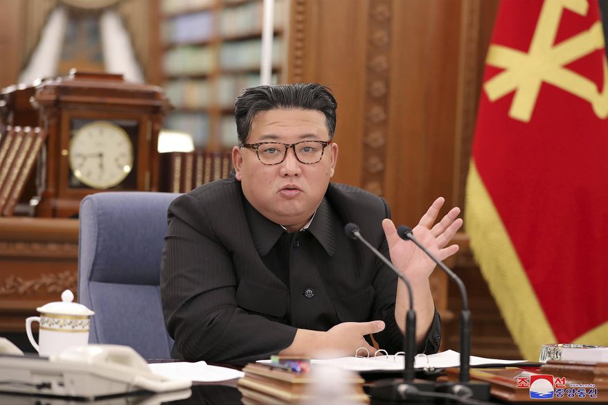 In this photo provided by the North Korean government, North Korean leader Kim Jong Un attends a meeting of the Workers&#39; Party of Korea in Pyongyang, North Korea Monday, June 27, 2022. Independent journalists were not given access to cover the event depicted in this image distributed by the North Korean government. The content of this image is as provided and cannot be independently verified. Korean language watermark on image as provided by source reads: &amp;quot;KCNA&amp;quot; which is the abbreviation for Korean Central News Agency. (Korean Central News Agency/Korea News Service via AP)