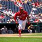 Washington Nationals outfielder Juan Soto (22) hits and RBI double against the Pittsburgh Pirates from Nationals Park, Washington, D.C., June 29, 2022 (Photography: All-Pro Reels / Liam Brennan)