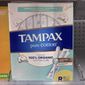 Tampax Pure Cotton boxes are seen on a shelf at a pharmacy store in Wheeling, Ill., Thursday, June 30, 2022. The only Tampa factory in the US pays $25 an hour and still can&#39;t hire enough workers, as tampon and labor shortages collide. (AP Photo/Nam Y. Huh)