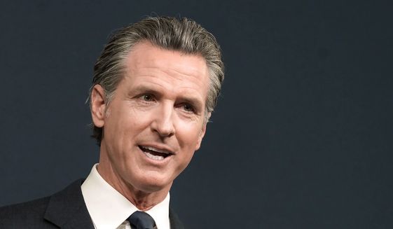 California Gov. Gavin Newsom discusses the Supreme Court&#39;s decision to overturn Roe v. Wade during a news conference in Sacramento, Calif., Friday, June 24, 2022. (AP Photo/Rich Pedroncelli, File)