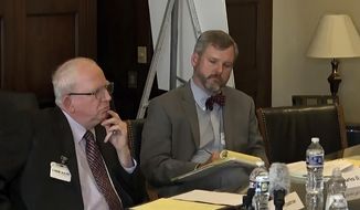 In this image from video released by the House Select Committee, John Eastman, a lawyer for former President Donald Trump, appears during a video deposition to the House select committee investigating the Jan. 6 attack on the U.S. Capitol at the hearing June 16, 2022, on Capitol Hill in Washington. Eastman says in a federal court filing that FBI agents have seized his cell phone. (House Select Committee via AP)