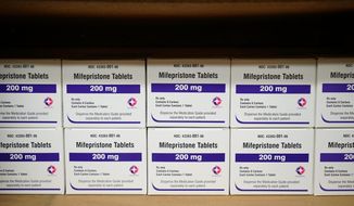 Boxes of the drug mifepristone line a shelf at the West Alabama Women&#39;s Center in Tuscaloosa, Ala., on March 16, 2022. Medication abortions became the preferred method for ending pregnancy in the U.S. even before the Supreme Court overturned Roe v. Wade (AP Photo/Allen G. Breed, File)