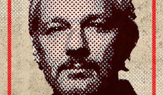Illustration on Julian Assange by Greg Groesch/The Washington times
