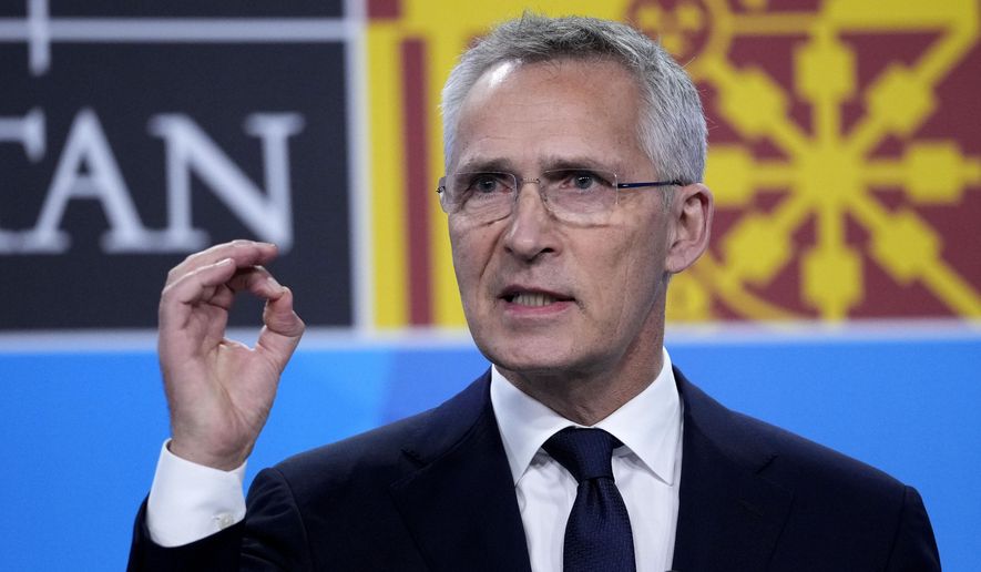 NATO SecretaryGeneral Jens Stoltenberg speaks during a media conference at the end of a NATO summit in Madrid, Spain on Thursday, June 30, 2022. North Atlantic Treaty Organization heads of state met for the final day of a NATO summit in Madrid on Thursday. (AP Photo/Bernat Armangue)