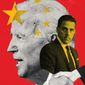 Biden compromised by China illustration by Linas Garsys / The Washington Times