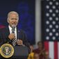 President Joe Biden speaks at Max S. Hayes High School Wednesday, July 6, 2022, in Cleveland. (AP Photo/David Dermer)  **FILE**