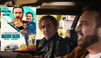 Nicolas Cage talks to his imaginary friend Nicky in &quot;The Unbearable Weight of Massive Talent,&quot; now available in the 4K disk format from Lionsgate Home Entertainment.