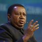Mohammad Barkindo, secretary-general of OPEC, is shown during a panel discussion at CERAWeek by IHS Markit at Hilton Americas,1600 Lamar St., on March 7, 2017, in Houston. Barkindo died late Tuesday, a spokesperson for Nigeria&#39;s petroleum ministry told The Associated Press on Wednesday, July 6, 2022. (Melissa Phillip/Houston Chronicle via AP, File)
