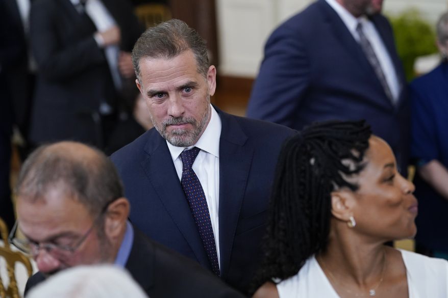 Hunter Biden leaves after President Joe Biden awarded the Presidential Medal of Freedom to 17 people during a ceremony in the East Room of the White House in Washington, Thursday, July 7, 2022. (AP Photo/Susan Walsh) ** FILE **