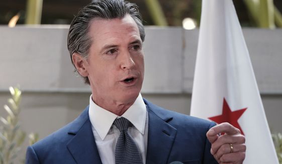 California Governor Gavin Newsom answers questions at a news conference in Los Angeles, on June 9, 2022. (AP Photo/Richard Vogel) **FILE**