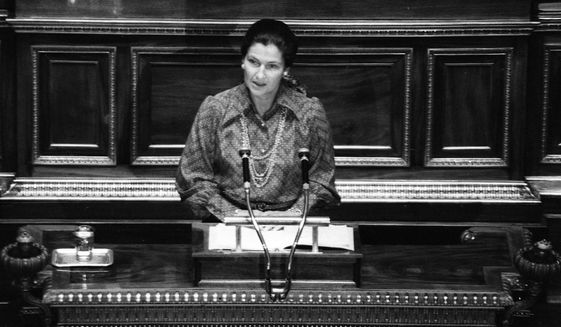 French Health Minister Simone Veil speaks about abortion law at the French National Assembly on Dec. 13, 1974 in Paris. Abortion was decriminalized under a 1975 law named for Simone Veil, a prominent legislator, former health minister and key feminist figure who championed it. The right to abortion in France has been inscribed in law for 47 years and enjoys broad support across the political spectrum. But more and more French women are asking: Could what happened in the U.S. happen here one day? (AP Photo/Eustache Cardenas, File)