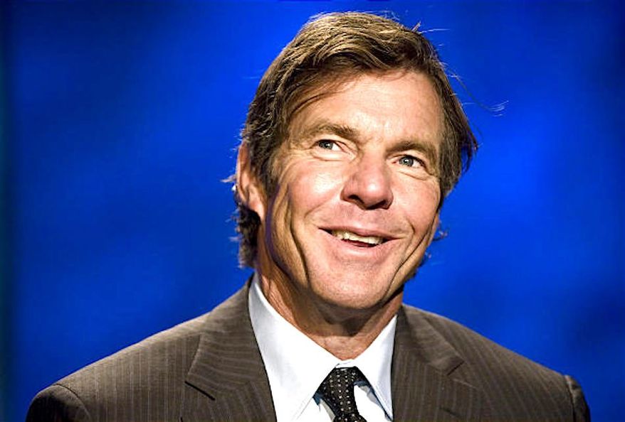 Dennis Quaid plays Ronald Reagan in the upcoming feature film &quot;Reagan,&quot; a positive portrayal of the 40th president, due in 2023. The production company behind the film have issued a poll revealing that Reagan would do pretty well if he were to run in a theoretical presidential bout with those presidents who followed him. (AP PHOTO)