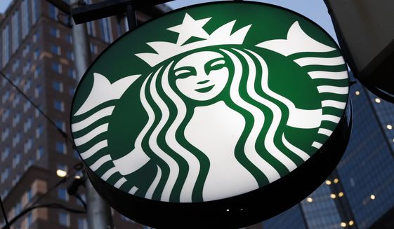 This file photo taken on June 26, 2019, shows a Starbucks sign outside a Starbucks coffee shop in downtown Pittsburgh, Pa. Starbucks is closing 16 stores around the country because of repeated safety issues, including drug use and other disruptive behaviors that threaten staff. The coffee giant said Tuesday, July 12, 2022, the closures are part of a larger effort to respond to staff concerns and make sure stores are safe and welcoming. (AP Photo/Gene J. Puskar, File)