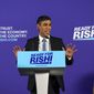 British Conservative Party Member of Parliament Rishi Sunak launches his campaign for the Conservative Party leadership, in London, Tuesday, July 12, 2022. Contenders to replace British Prime Minister Boris Johnson were racing Tuesday to clear their first hurdle: amassing enough support from colleagues to make the Conservative Party leadership ballot. (AP Photo/Alberto Pezzali)
