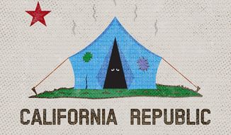 California&#39;s Tent State Illustration by Greg Groesch/The Washington Times