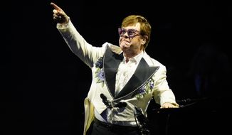 Elton John performs during his &amp;quot;Farewell Yellow Brick Road,&amp;quot; tour, Friday, July 15, 2022, at Citizens Bank Park in Philadelphia. (AP Photo/Matt Rourke)