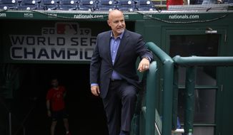 Washington Nationals&#39; general manager Mike Rizzo looks on before a baseball game between the Nationals and the Atlanta Braves, Sunday, July 17, 2022, in Washington. (AP Photo/Nick Wass) **FILE**