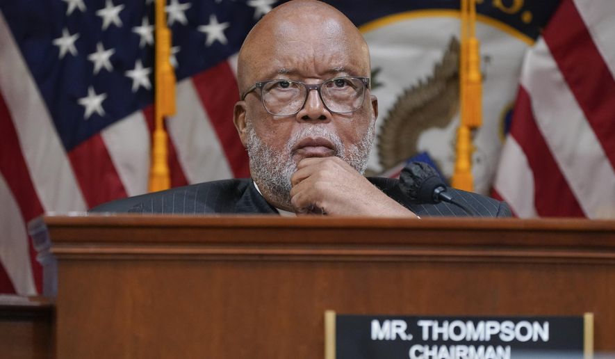 Chairman Bennie Thompson, D-Miss., listens as the House select committee investigating the Jan. 6 attack on the U.S. Capitol holds a hearing at the Capitol in Washington, Tuesday, July 12, 2022. (AP Photo/J. Scott Applewhite)