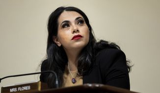 Rep. Mayra Flores, R-Texas, listens during a House committee on Homeland Security hearing addressing threats to election security at the Capitol in Washington, Wednesday, July 20, 2022. (AP Photo/Amanda Andrade-Rhoades)