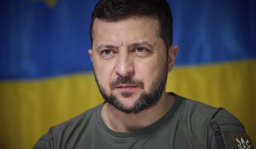 In this photo provided by the Ukrainian Presidential Press Office on July 8, 2022, Ukrainian President Volodymyr Zelenskyy, attends a meeting with military officials during his visit the war-hit Dnipropetrovsk region. (Ukrainian Presidential Press Office via AP, File)