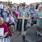 Anti-abortion advocates listen to various speakers during the Emergency Pro-Life Rally for New Mexico in Las Cruces, N.M., on Tuesday, July 19, 2022. (Meg Potter/The Las Cruces Sun News via AP) ** FILE **