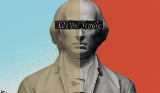 James Madison and Montpelier Illustration by Linas Garsys/The Washington Times