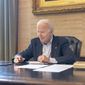 In this image provided by the White House, President Joe Biden speaks with Sen. Bob Casey, D-Pa., on the phone from the Treaty Room in the residence of the White House Thursday, July 21, 2022, in Washington. Biden says he&#39;s &amp;quot;doing great&amp;quot; after testing positive for COVID-19. The White House said Biden is experiencing &amp;quot;very mild symptoms,&amp;quot; including a stuffy nose, fatigue and cough. He&#39;s taking Paxlovid, an antiviral drug designed to reduce the severity of the disease. (Adam Schultz/The White House via AP)