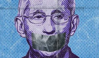 Dr. Anthony Fauci and Science Fiction Poster Illustration by Greg Groesch/The Washington Times