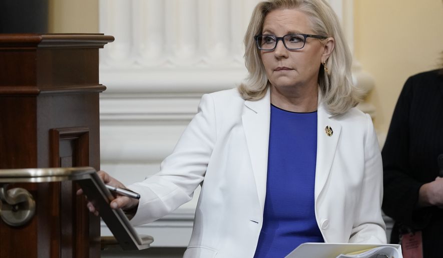 Vice Chair Liz Cheney, R-Wyo., arrives after a break as the House select committee investigating the Jan. 6 attack on the U.S. Capitol holds a hearing at the Capitol in Washington, Thursday, July 21, 2022. (AP Photo/J. Scott Applewhite, File)
