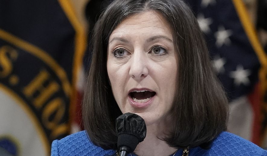 Rep. Elaine Luria, D-Va., speaks as the House select committee investigating the Jan. 6 attack on the U.S. Capitol holds a hearing at the Capitol in Washington, Thursday, July 21, 2022. (AP Photo/J. Scott Applewhite, File)