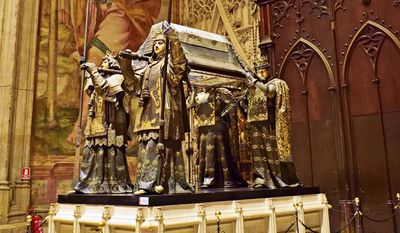 The tomb of Christopher Columbus in Seville, Spain (Associated Press photo)