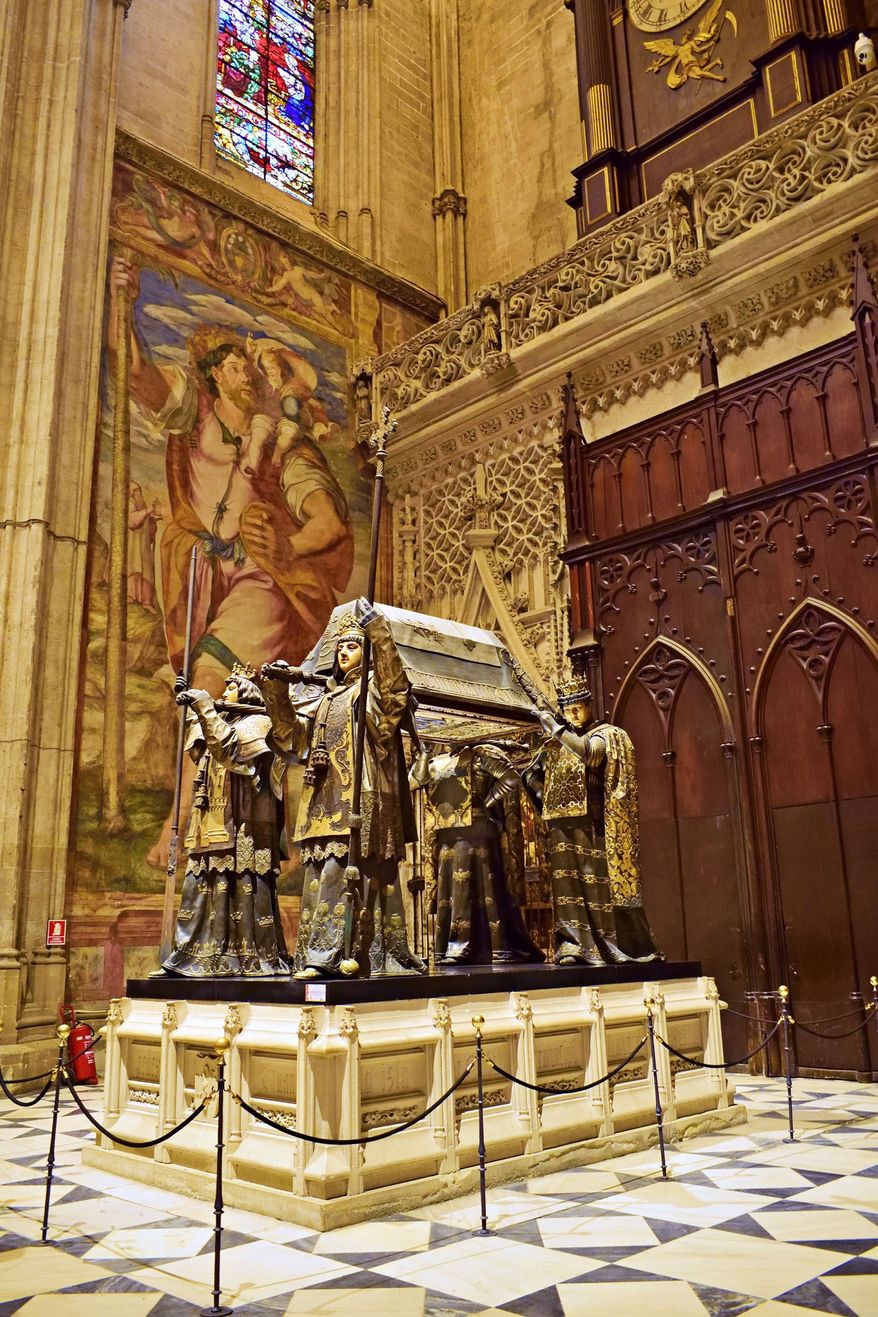 The tomb of Christopher Columbus in Seville, Spain (Associated Press photo)