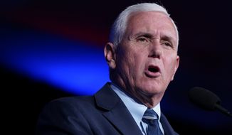Former Vice President Mike Pence speaks at the Young America&#39;s Foundation&#39;s National Conservative Student Conference, Tuesday, July 26, 2022, in Washington. (AP Photo/Patrick Semansky)