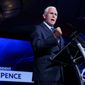 Former Vice President Mike Pence speaks at the Young America&#39;s Foundation&#39;s National Conservative Student Conference, Tuesday, July 26, 2022, in Washington. (AP Photo/Patrick Semansky)