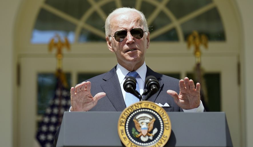 President Joe Biden speaks in the Rose Garden of the White House in Washington, Wednesday, July 27, 2022. (AP Photo/Andrew Harnik)