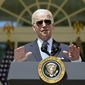 President Joe Biden speaks in the Rose Garden of the White House in Washington, Wednesday, July 27, 2022. (AP Photo/Andrew Harnik)