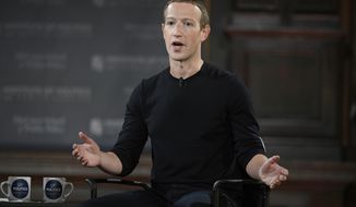 Facebook CEO Mark Zuckerberg speaks at Georgetown University in Washington, Thursday, Oct. 17, 2019. (AP Photo/Nick Wass, File) **FILE**