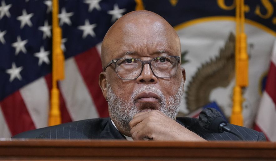 Chairman Bennie Thompson, D-Miss., listens as the House select committee investigating the Jan. 6 attack on the U.S. Capitol holds a hearing at the Capitol in Washington, July 12, 2022. The House Jan. 6 committee will share 20 of its interview transcripts with the Justice Department as federal prosecutors have been increasingly focused on efforts by former President Donald Trump and his allies to overturn the results of the election. (AP Photo/J. Scott Applewhite, File)