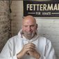 Pennsylvania Lt. Gov. John Fetterman, the Democratic candidate for the Pennsylvania Senate seat, speaks during a video interview from his home in Braddock, Pa., July 20, 2022. (Julian Routh/Pittsburgh Post-Gazette via AP, File)