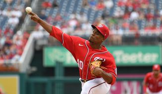 Washington Nationals starting pitcher Josiah Gray (40) throwing a pitch during the 2nd inning in a game against the St. Louis Cardinals at Nationals Park in Washington D.C., July 31, 2022. (Photo by All-Pro Reels)